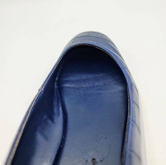 Calvin Klein Felice Ballet Flats Navy Faux Croc Embossed CK Logo Classic Casual - Picture 7 of 16